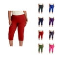 thumbnail image 1 of Capri Leggings for Women Spring Summer Elastic High Waist Plus Size Slim Fit Workout Yoga Pants Capris, 1 of 4