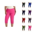 thumbnail image 1 of Capri Leggings for Women Spring Summer Elastic High Waist Plus Size Slim Fit Workout Yoga Pants Capris, 1 of 5