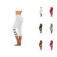 thumbnail image 1 of Capri Leggings for Women Spring Summer Elastic High Waist Slim Fit Hollow out Workout Yoga Pants Capris Leggings, 1 of 5