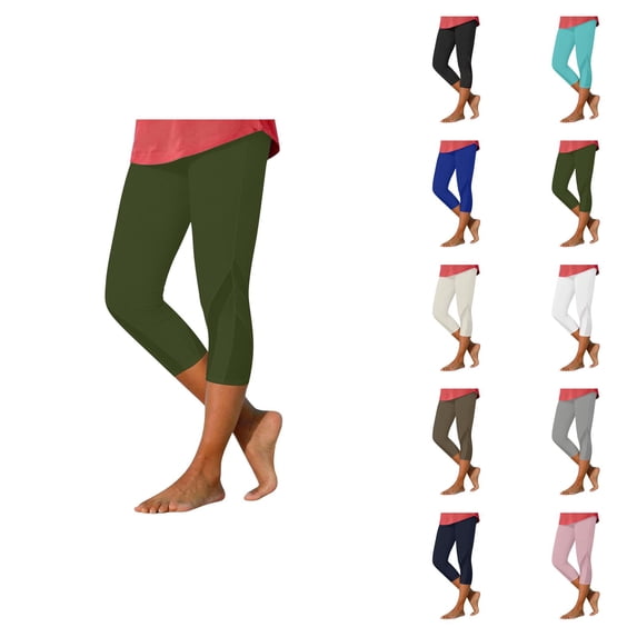 Capri Leggings for Women Spring Summer Elastic High Waist Mesh Patchwork Stretch Workout Capris Cropped Yoga Pants
