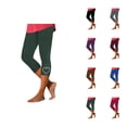 thumbnail image 1 of Capri Leggings for Women Spring Summer Elastic High Waist Slim Fit Shiny Love Heart Rhinestone Hem Workout Yoga Pants Capris, 1 of 4