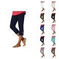 thumbnail image 1 of Capri Leggings for Women Spring Summer Elastic High Waist Slim Fit Side Slit Hem Workout Yoga Pants Capris, 1 of 8