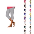 thumbnail image 1 of Capri Leggings for Women Spring Summer Elastic High Waist Slim Fit Wave Hem Workout Yoga Pants Capris, 1 of 6