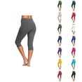 thumbnail image 1 of Capri Leggings for Women Spring Summer Elastic Mid Waist Slim Fit Stretchy Lifting Workout Yoga Pants Capris, 1 of 5