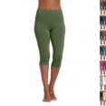 thumbnail image 1 of Capri Leggings for Women Stretch Workout Yoga Pants Active 3/4 Cropped Pants Casual Low Rise Running Gym Athletic Comfy Capris Trendy Yoga Leggings, 1 of 8