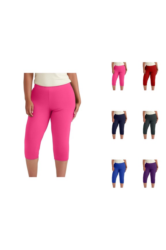 Capri Leggings for Women Summer Casual Plus Size Elastic High Waisted Slim Fit Tight Workout Yoga Pants