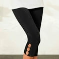 thumbnail image 1 of Capri Leggings for Women Summer Tummy Control High Waisted Gym Athletic Seamless Crop Workout Pants Leggings Black L, 1 of 7