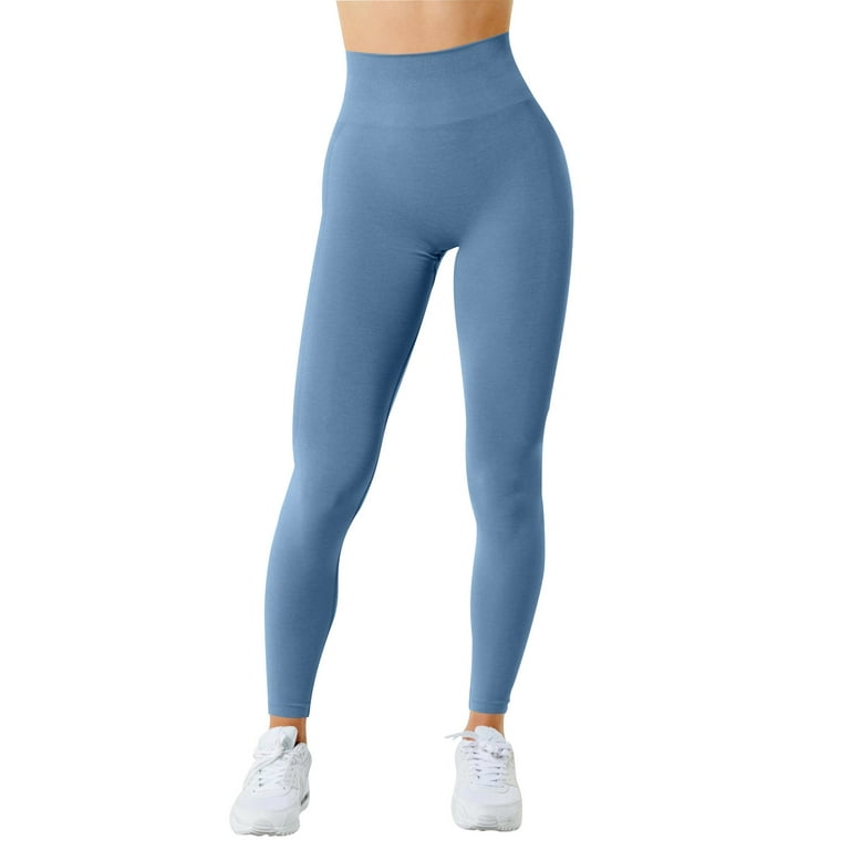 Capri Leggings for Women Tight Elastic Quick Dry Breathable Exercise  Compression Pants Blue S