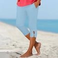 thumbnail image 1 of Capri Leggings for Women Tummy Control High Waisted Yoga Pants Summer Plus Size Workout Pants with Pockets, 1 of 6