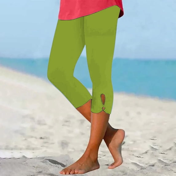 Capri Leggings for Women Tummy Control Knee Length Capri Legging 2026 Summer Cropped Pants Casual Solid Comfy Capris