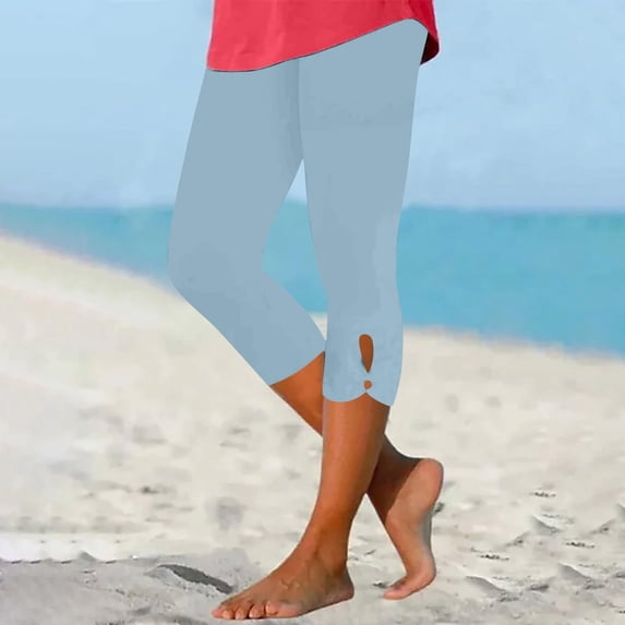 Capri Leggings for Women Tummy Control Knee Length Capri Legging 2026 Summer Cropped Pants Casual Solid Comfy Capris