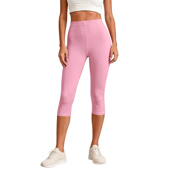 Capri Leggings for Women Tummy Control Stretchy Yoga Capris High Waisted Workout Gym Leggings Soft Yoga Pants, M