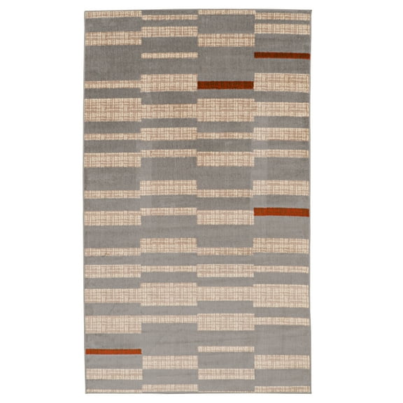 Capri Leslie Light Grey Area Rug 43 x 73 Transitional 100% Polypropylene
