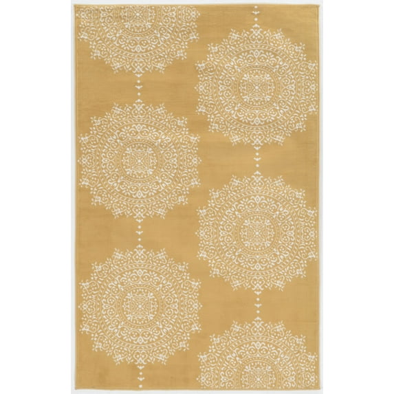 Capri Medallion Beige and White Rug, Multiple Sizes