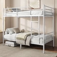 thumbnail image 1 of Capri Metal Twin over Twin Bunk Bed, Noise Free, Heavy-duty, 400 lbs Capacity, White, 1 of 11