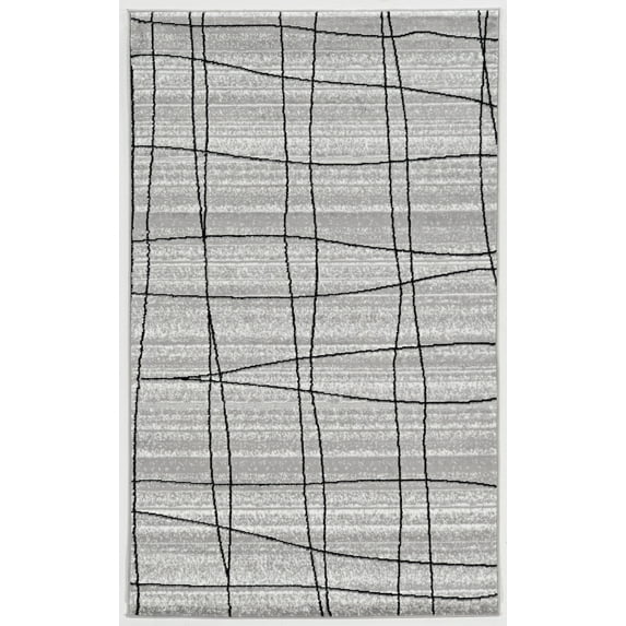 Capri Mod Grey Plaid Rug, Multiple Sizes