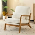 thumbnail image 1 of Capri Modern Accent Chair, Mid-Century Solid Wood Arm Chair, Upholstered Reading Chair with Lumbar Pillow, Sofa Side Chairs for Living Room Bedroom Guest Room, Beige/B, 1 of 9