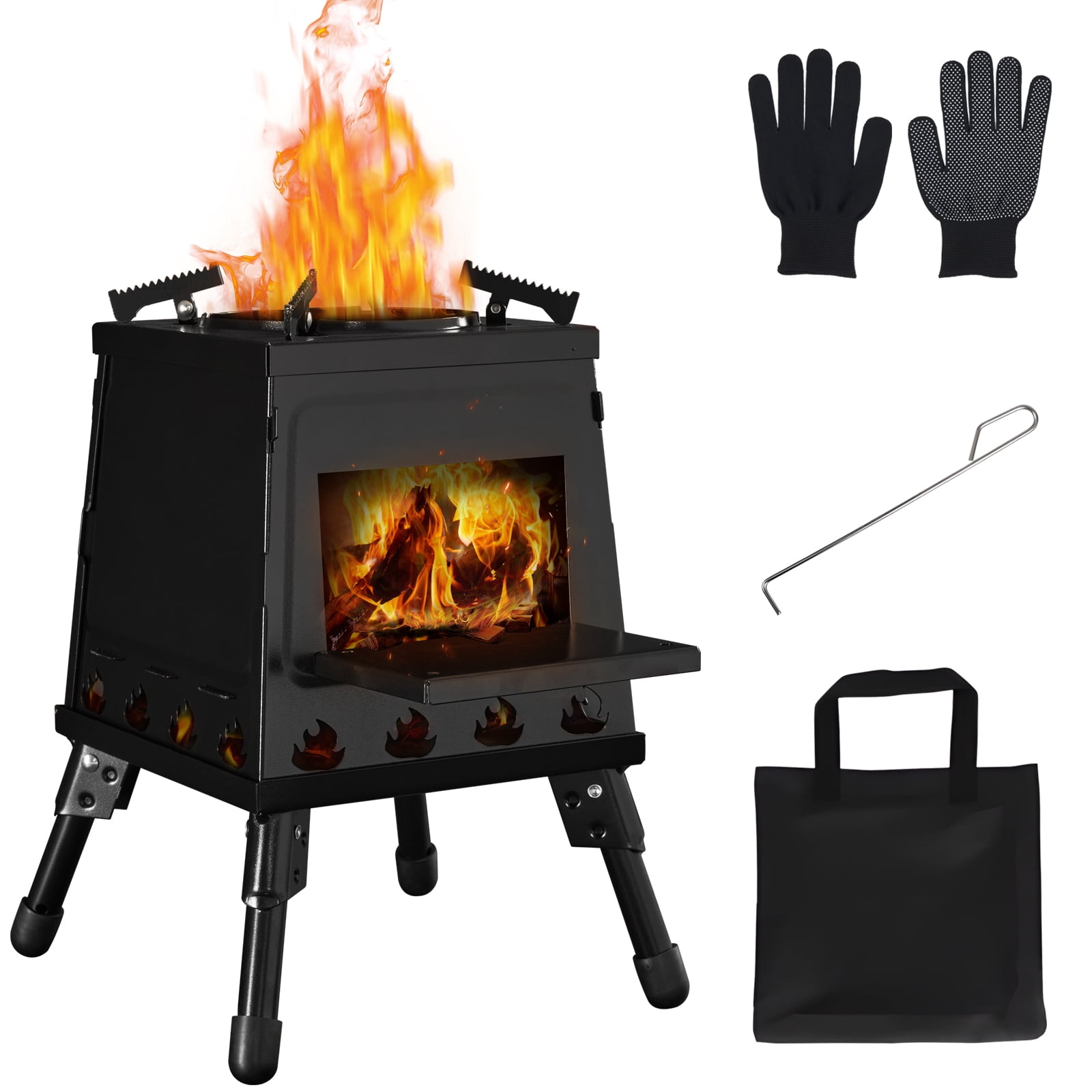 Capri Outdoor Wood Burning Stove, Portable Camping Wood Stove for Backpacking Outdoor Cooking, Easy to Carry and Assembly