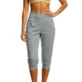 thumbnail image 1 of Capri Pants Women Yoga Lounge Casual Work Golf Sweatpants High Waisted Straight Leg Stretch Lightweight Capris, 1 of 6