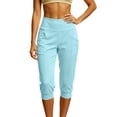 thumbnail image 1 of Capri Pants Women Yoga Lounge Casual Work Golf Sweatpants High Waisted Straight Leg Stretch Lightweight Capris, 1 of 6