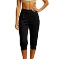 thumbnail image 1 of Capri Pants Women Yoga Lounge Casual Work Golf Sweatpants High Waisted Straight Leg Stretch Lightweight Capris, 1 of 6