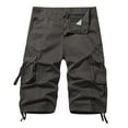 thumbnail image 1 of Capri Pants for Men Casual Button Zipper 3/4 Cargo Pants Baggy Multi Pockets Drawstring Outdoors Sports Hiking Below Knee Shorts, 1 of 5