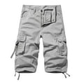 thumbnail image 1 of Capri Pants for Men Casual Button Zipper 3/4 Cargo Pants Baggy Multi Pockets Drawstring Outdoors Sports Hiking Below Knee Shorts, 1 of 3
