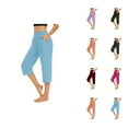 thumbnail image 1 of Capri Pants for Women 2025 Casual Loose High Waist Stretchy Straight Leg Capris with Pockets Womens Cropped Pants, 1 of 7