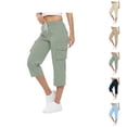 thumbnail image 1 of Capri Pants for Women 2025 High Elastic Waist Drawstring Loose Casual Cago Capris with Pockets Womens Cropped Pants, 1 of 8
