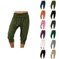 thumbnail image 1 of Capri Pants for Women 2025 High Elastic Waist Lightweight Breathable Casual Capris with Pockets Womens Cropped Pants, 1 of 5