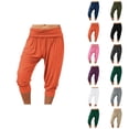 thumbnail image 1 of Capri Pants for Women 2025 High Elastic Waist Lightweight Breathable Casual Capris with Pockets Womens Cropped Pants, 1 of 6