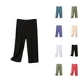 thumbnail image 1 of Capri Pants for Women 2025 Solid Color Plus Size Lightweight Breathable High Waist Pajama Bottoms Womens Cropped Pants, 1 of 4
