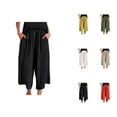 thumbnail image 1 of Capri Pants for Women 2025 Summer Casual Loose Wide Leg Flowy Palazzo Capris with Pockets Womens Cropped Pants, 1 of 5
