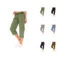 thumbnail image 1 of Capri Pants for Women 2025 Summer High Waisted Drawstring Casual Cago Capris with Pockets Womens Cropped Pants, 1 of 8