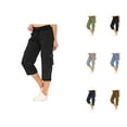 thumbnail image 1 of Capri Pants for Women 2025 Summer High Waisted Drawstring Casual Cago Capris with Pockets Womens Cropped Pants, 1 of 7