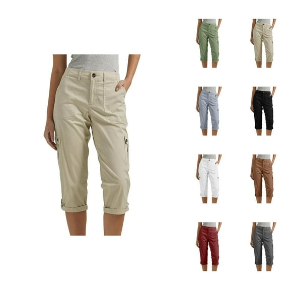 Capri Pants for Women 2025 Summer Lightweight High Waist Casual Cago Capris with Pockets Womens Cropped Pants