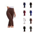 thumbnail image 1 of Capri Pants for Women 2025 Summer Solid Color High Waisted Lightweight Capris Leggings Womens Cropped Pants, 1 of 6