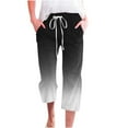 thumbnail image 1 of Capri Pants for Women Boho Floral Beach Capris Drawstring Elastic Waist Baggy Lightweight Womens Cropped Trousers, 1 of 5