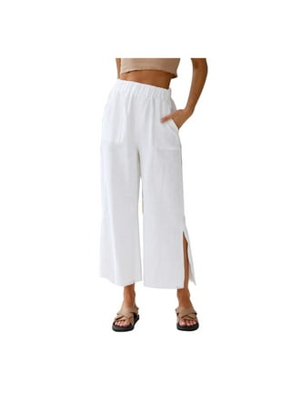 White House Black Market Women’s Wide Leg Capri Crop Pants Soft Ivory Size 2