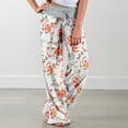 thumbnail image 1 of Tbopshirt Capri Pants for Women Women's Spring/Summer High Waist Pants Printed Fashion Flower Print Waist Wide Leg Pants Women's Plus Size, 1 of 6