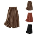 thumbnail image 1 of Capri Pants for Women Cotton Linen Lightweight Elastic High Waist Wide Leg Flowy Cropped Pants with Pockets Womens Capris, 1 of 9