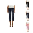 thumbnail image 1 of Capri Pants for Women Cute Y2K Polka Dots Split Flared Elastic Waist Bowknot Casual Capris Cropped Pants, 1 of 8