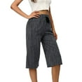thumbnail image 1 of Capri Pants for Women Drawstring Elastic Waist Solid Color Capris Pants with Pockets, 1 of 6