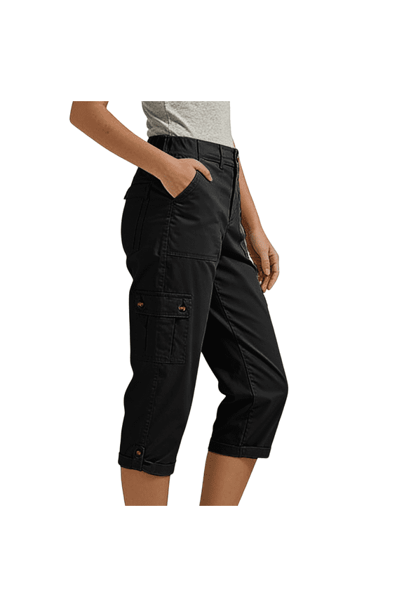 Capri Pants for Women Dressy Stretchy Cargo Capris Comfort Lightweight Capri Pants Outdoor Jean Capris with Pockets Black S