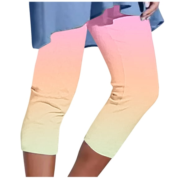 Capri Pants for Women High Waisted Casual Summer Floral Print Fashion Slim Bottom Capris