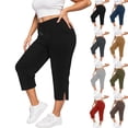 thumbnail image 1 of Capri Pants for Women Loose Fit Yoga Pants with Pockets Workout Activewear Sweatpants Gray XL, 1 of 5