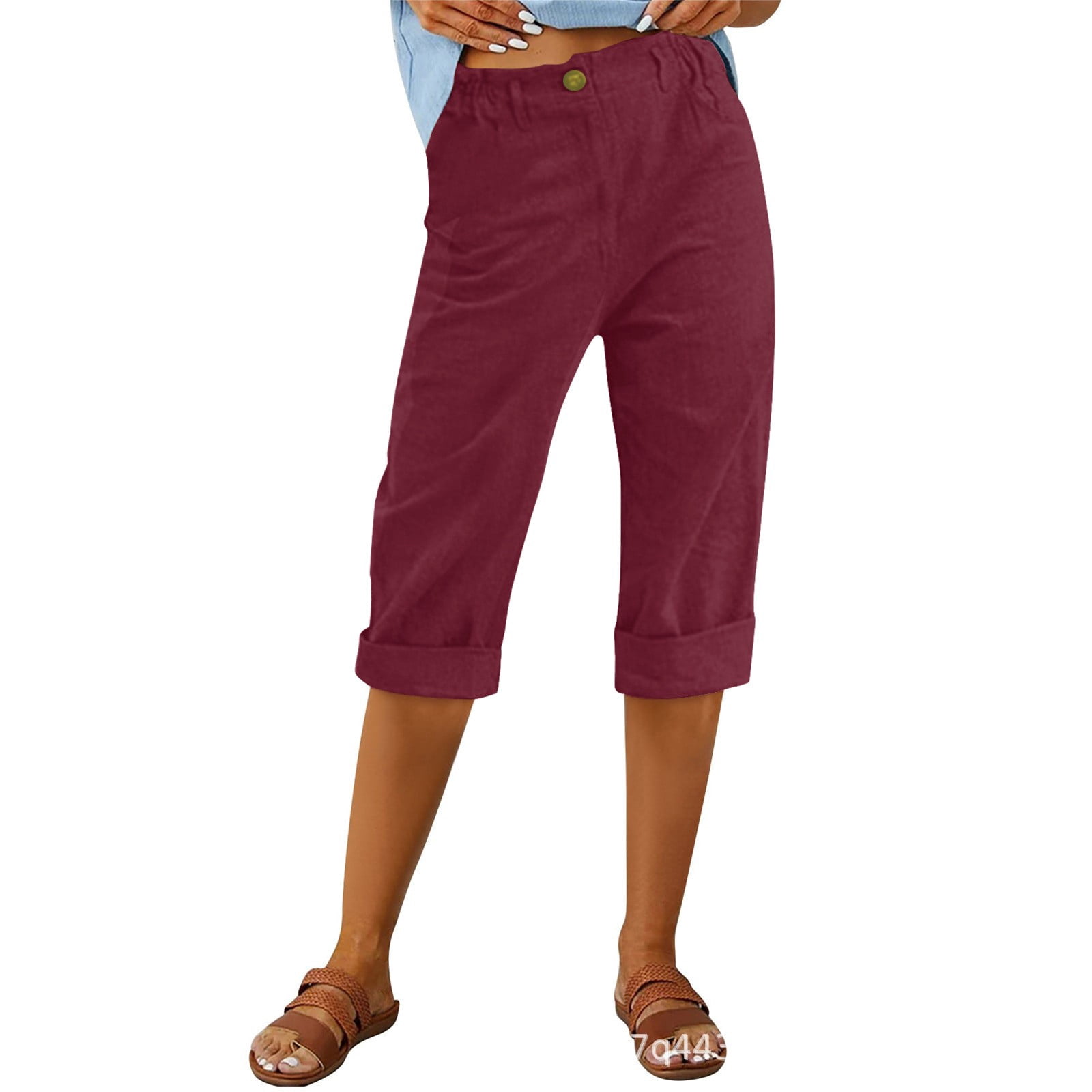 Capri Pants for Women Plus Size High Waist Pantalons Perfect Stylish ...