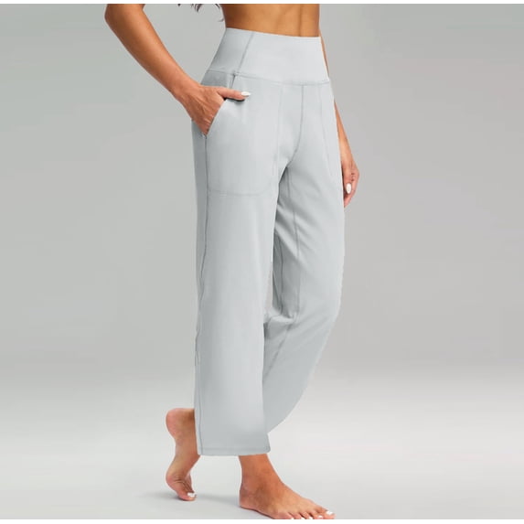 Capri Pants for Women Plus Size High Waisted Stretch Cropped -Golf Workout Yoga Work Dressy Casual Business Pants & Daily Wear 08-Gray M