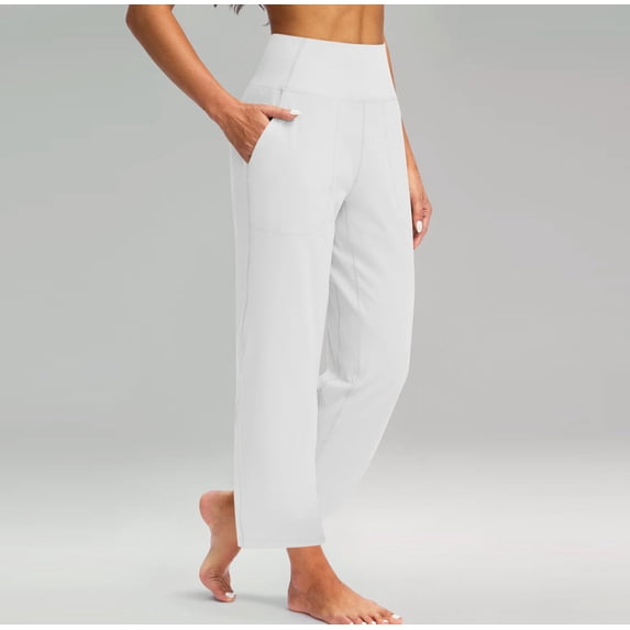 Capri Pants for Women Plus Size High Waisted Stretch Cropped -Golf Workout Yoga Work Dressy Casual Business Pants & Daily Wear 11-White XXXL