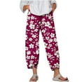 thumbnail image 1 of Capri Pants for Women Plus Size Summer Printed Comfor table Loose Wide Legs Fashion Casual Ladies Capris Pants, 1 of 5